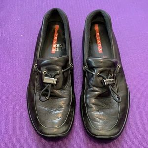 Prada toggle moccasin leather sport